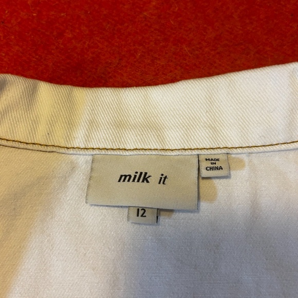 Milk It boho off white frayed cropped 100% cotton denim vest NWT - Picture 4 of 13